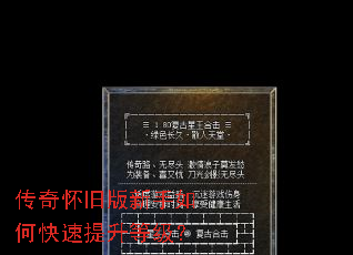 传奇怀旧版新手如何快速提升等级? 传奇怀旧版新手如何快速提升等级?