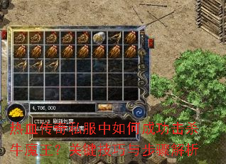 ��Ѫ����˽������γɹ���ɱţħ�����ؼ������벽�����