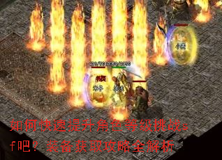 如何快速提升角色等级挑战sf吧?装备获取攻略全解析 如何快速提升角色等级挑战sf吧?装备获取攻略全解析