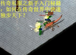 传奇私服之新手入门秘籍：如何在传奇世界中快速独步天下？
