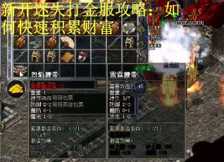 新开迷失打金服攻略：如何快速积累财富