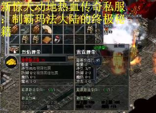 新惊天动地热血传奇私服：制霸玛法大陆的终极秘籍